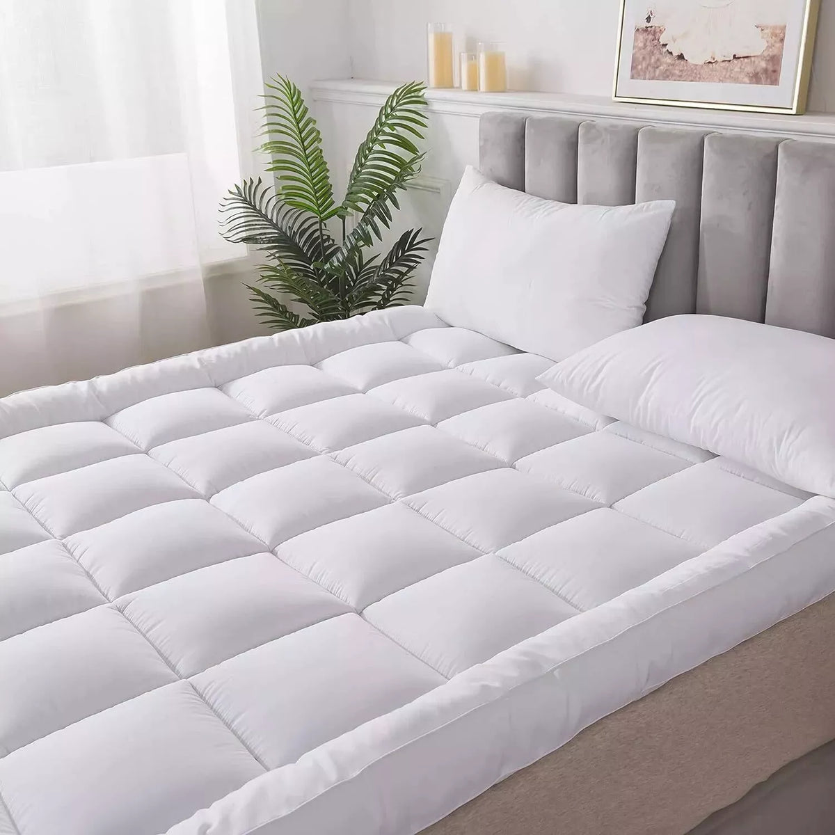 4 Inch Mattress Topper Deep Luxury Soft Hotel Quality Microfiber All Sizes 10cm Depth