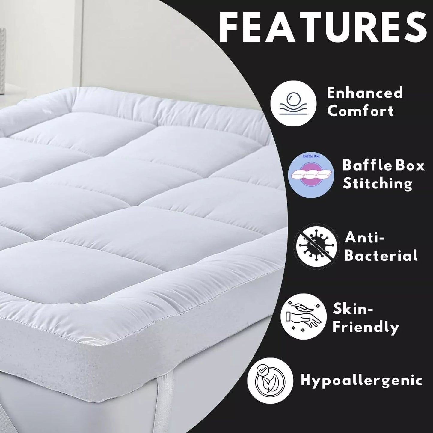 4 Inch Mattress Topper Deep Luxury Soft Hotel Quality Microfiber All Sizes 10cm Depth