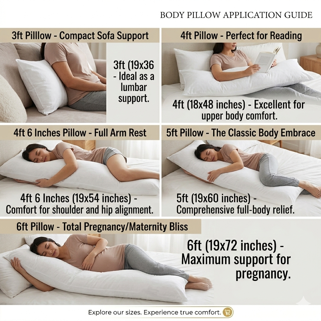 Ultimate Full Body Bolster Pillow: Rectangular Total Support Cushion for All Sleeping Positions & All-Day Comfort