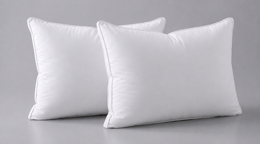 Duck Feather & Down Pillow Pair - 15%  Down - Microfibre Cover