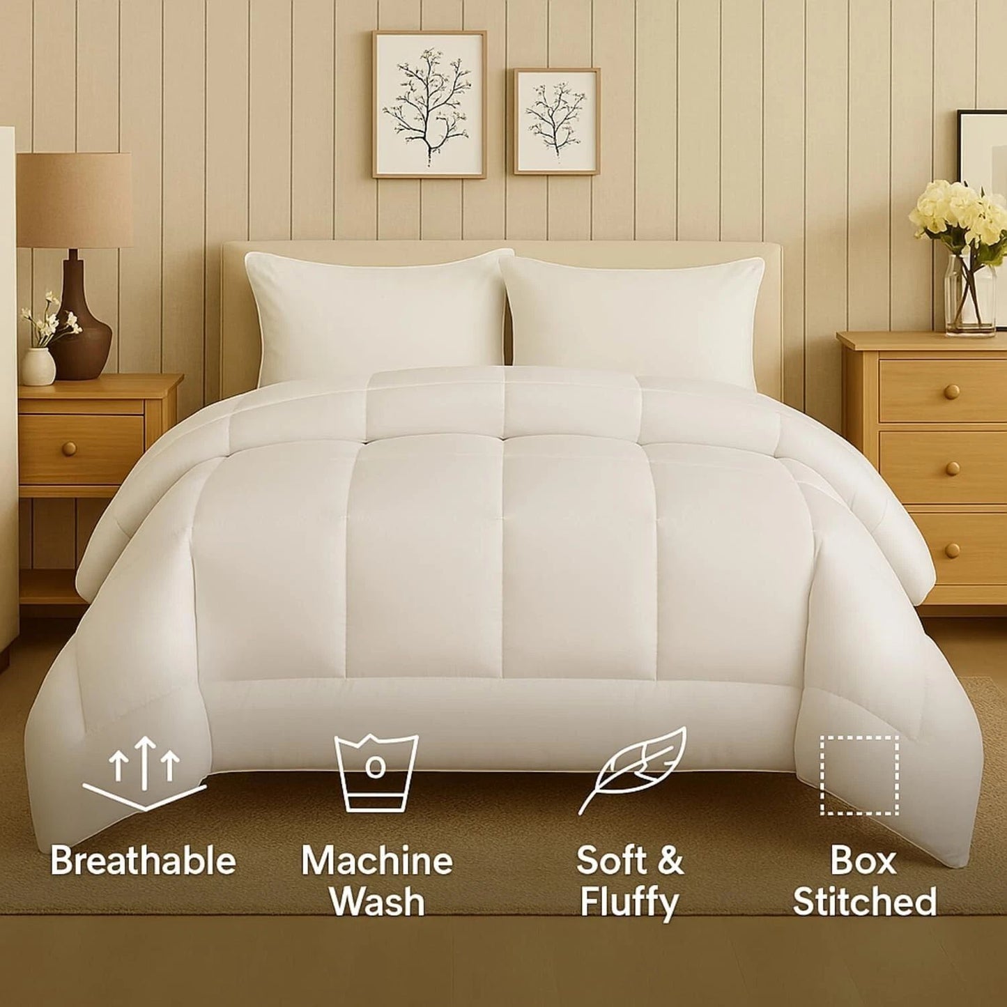 13.5 Tog Duvet - Hotel Quality Microfibre Luxury Feels Like Down Box Stitched